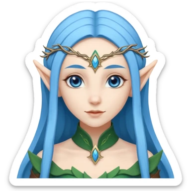 woman elves with blue long hair  sticker