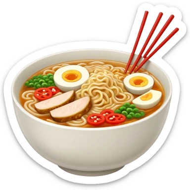 ramen bowl with one chopstick sticker