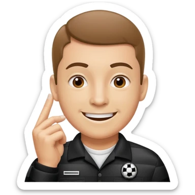 an instructor with a sports referee whistle sticker