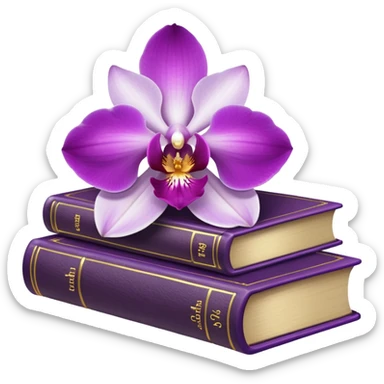 Dark academia 3 books with orchid sticker
