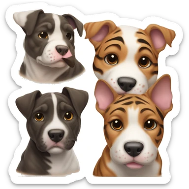 Stafford shire bull terrier puppy tiger fur sticker