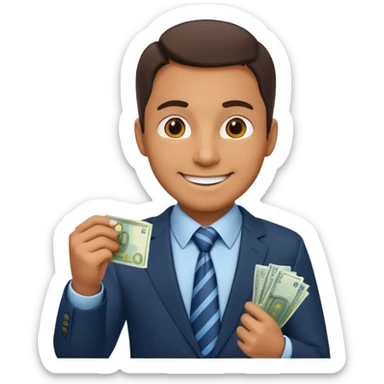 AN UNCLE with a tie in business clothes and with euro money
 sticker