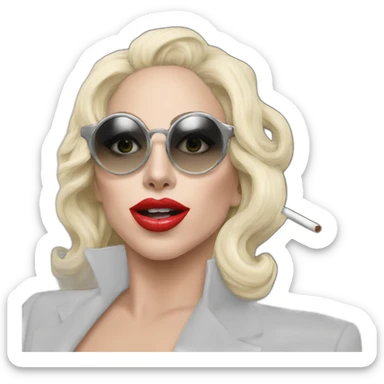 Lady gaga with cigarrette sticker