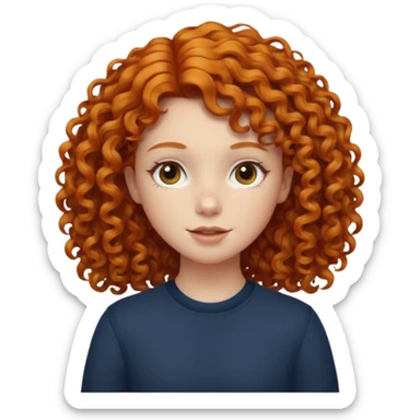 A ginger girl with curly hair in this style 👩🏼‍🦱 sticker