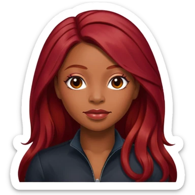LaTavia Robeson with long dark red hair sticker