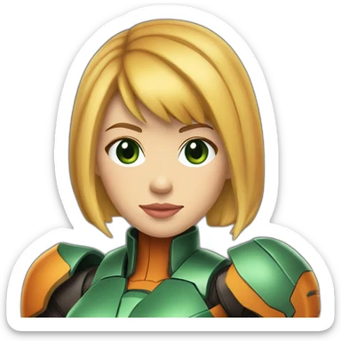 Scarlett johansson dressed like samus aran sticker