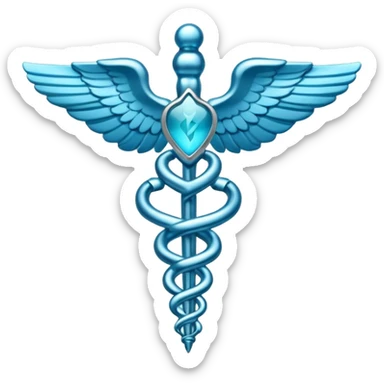 blue medical start of life (caduceus) symbol sticker