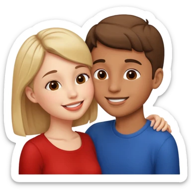 boy and girl french kissing sticker