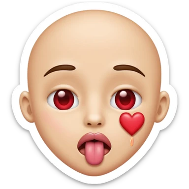 Has hearts as its eyes, has its tongue sticking out  sticker