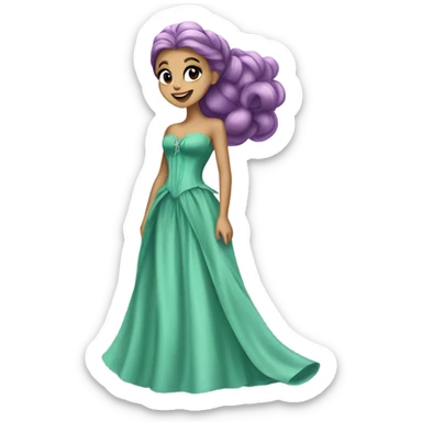 Ariana Grande as Galinda from wicked wearing long flowing dress  sticker