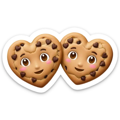 Cookie heart twins  sticker