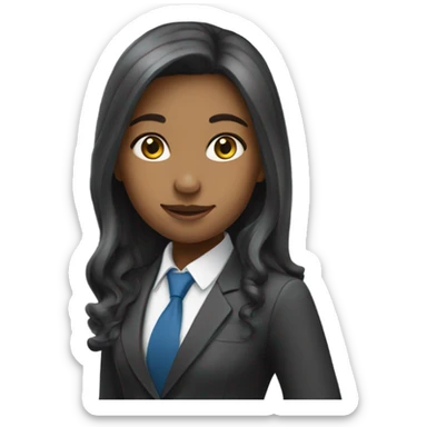 Long haired girl banker sticker