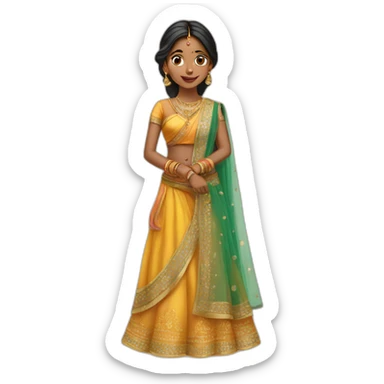 indian girl in lehnga sticker