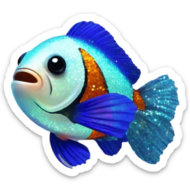 Iridescent glitter clownfish  sticker