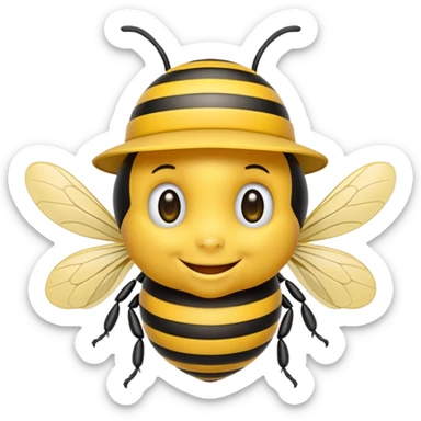 draw iOS emoji Bee, but with iOS emoji gentle hat sticker