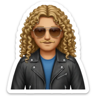 Biker Gang with Sunglasses, long curly hair, sunglasses sticker