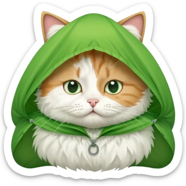 runny nose cat with green parachute sticker
