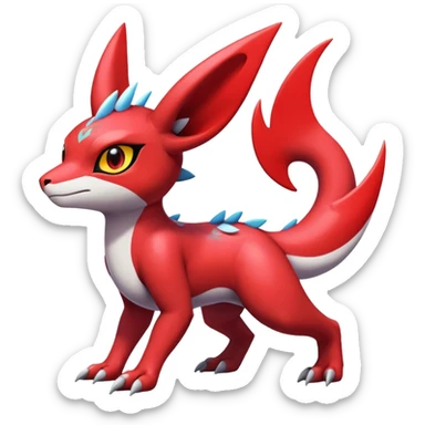  Cute Shiny Exotic Colorful Guilmon-Latias-Koraidon-Umbreon-Fakémon-hybrid-creature (full body)  sticker