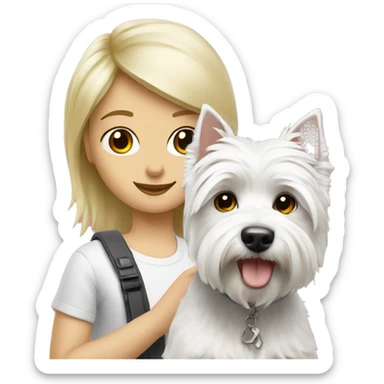 Westie with blonde girl sticker