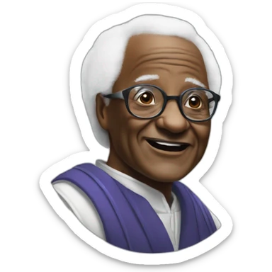 Desmond Tutu being racist to a polar bear sticker