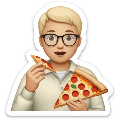 pizza take-out with glassess  sticker