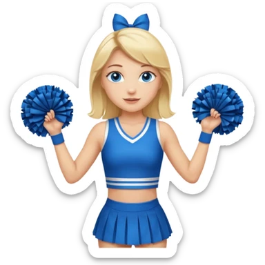 Blonde hair blue eyed woman cheerleader with short skirt sticker