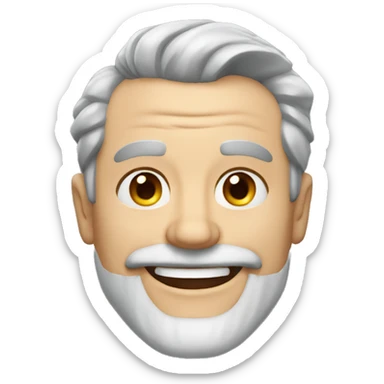 mid 50s dad, grinning, muscular, with beard, grey hair, portrait sticker