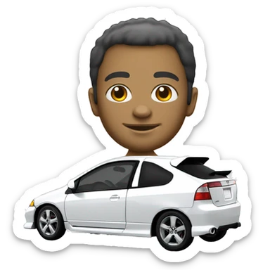 white 2005 honda civic si hatchback sticker