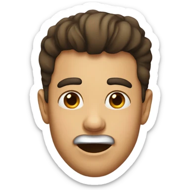 raised eyebrow and tongue out sticker