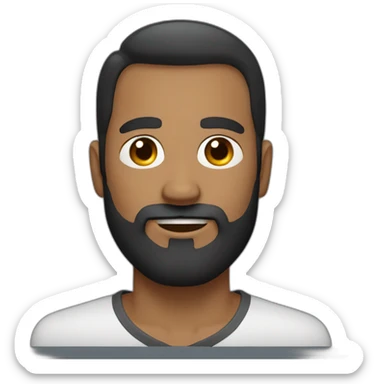 Beard man with short cut and dark yeas sticker