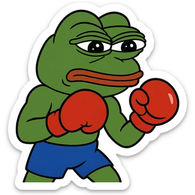 create a pepe boxing, white background sticker