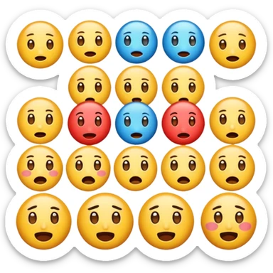 Faça 6 emojis com várias expressões como se estivesse explicando algo  sticker