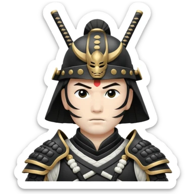 I want a black and white samurai. It is for an icon. sticker