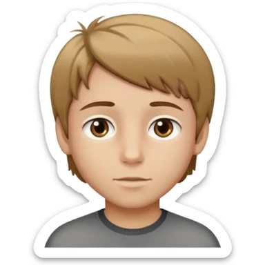 boy with brown hair and brown eyes short hair With blond tips sticker