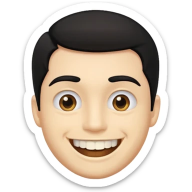 Isso agora faca esse emoji masculino com um cabelo preto baixo e um sorriso com um dente de ouro sticker