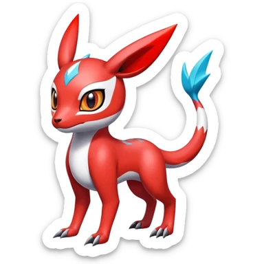  Cute Shiny Exotic Colorful Guilmon-Latias-Koraidon-Umbreon-Fakémon-hybrid-creature (full body)  sticker