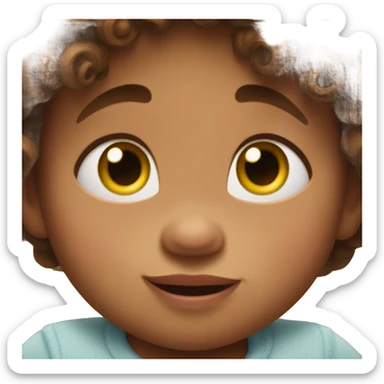 Pixar baby with curly brown hair sticker