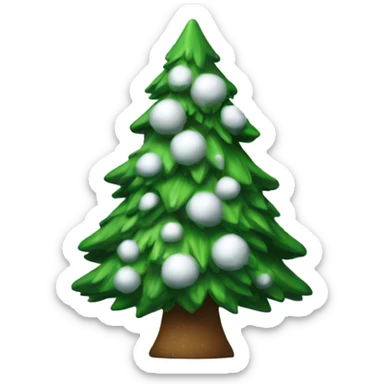 Christmas tree with snow on it  sticker