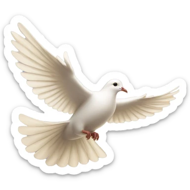 Flying white dove in golden light  sticker