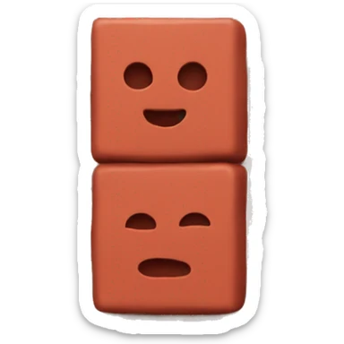 a brick shape realized with red modeling clay sticker