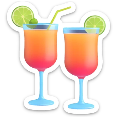 two glasses of cocktail sticker