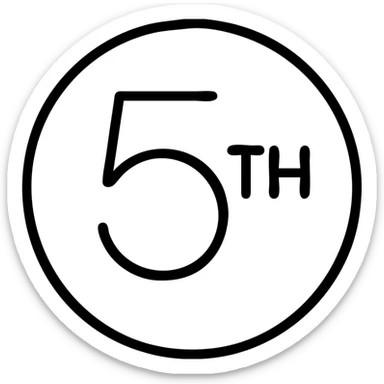 first ,a 5 in a circle with 'th' in the circle sticker