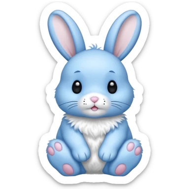 A blue bunny with black polka dots sticker
