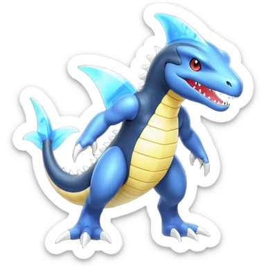 Shiny Glowing Bioluminescent Translucent Luminescent ET-Garchomp-Gabite-Amaura-Aurorus-Gible-Azelf-Pokémon (full body) sticker