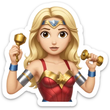Blonde Wonder Woman hand bells sticker