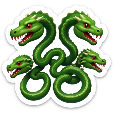 Create a single emoji of a Hydra in full body, shown at a slight side angle in a natural, characteristic pose. stylized like an emoji, but clearly recognizable.  sticker