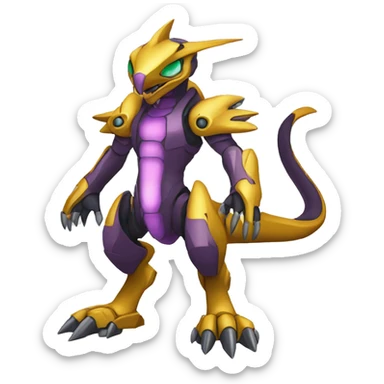  Cool Edgy Godly Futuristic Digimon-Fakemon-Genesect-Raptor-Reptile full body sticker