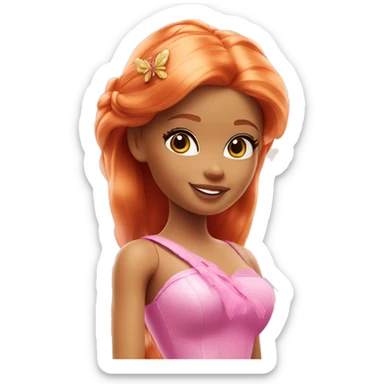 Attractive Barbie ginger fairy sticker