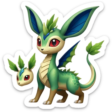 Flygon-Drakeon-Leafeon-Hybrid-Creature sticker