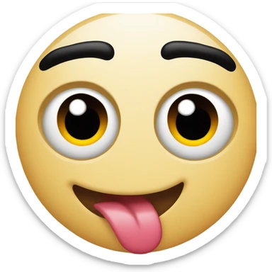 Eye roll and sticking out tongue Okk in basic iOS style sticker